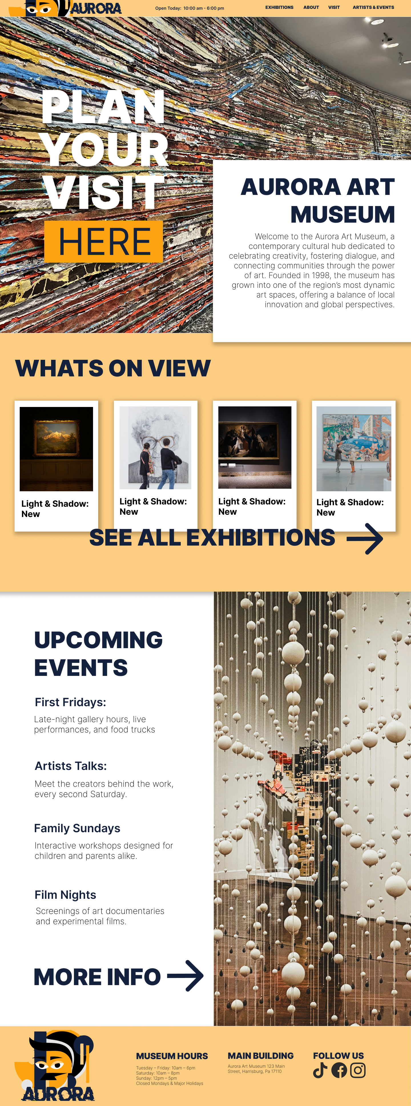 Aurora Art Museum homepage design