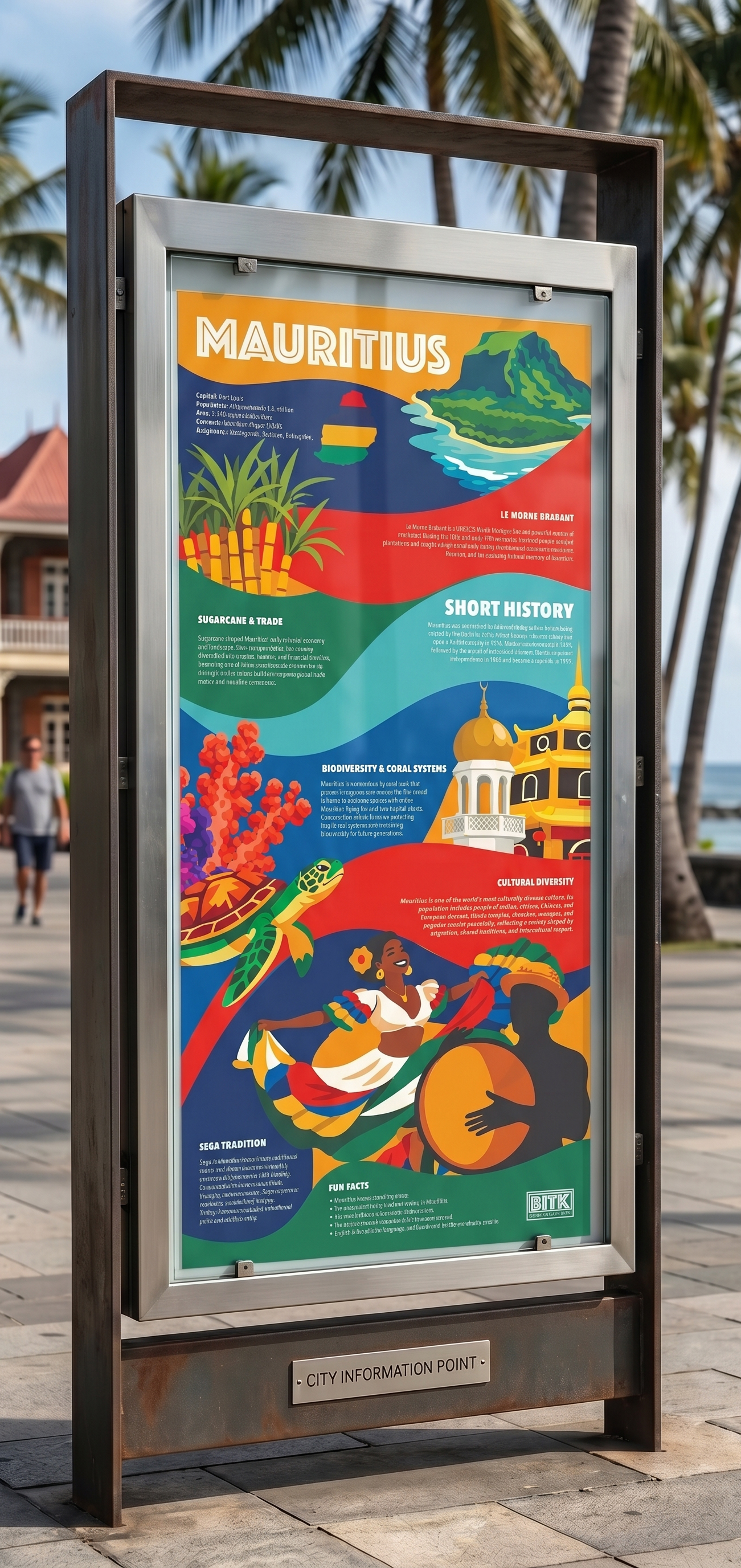 Mauritius infographic poster mockup