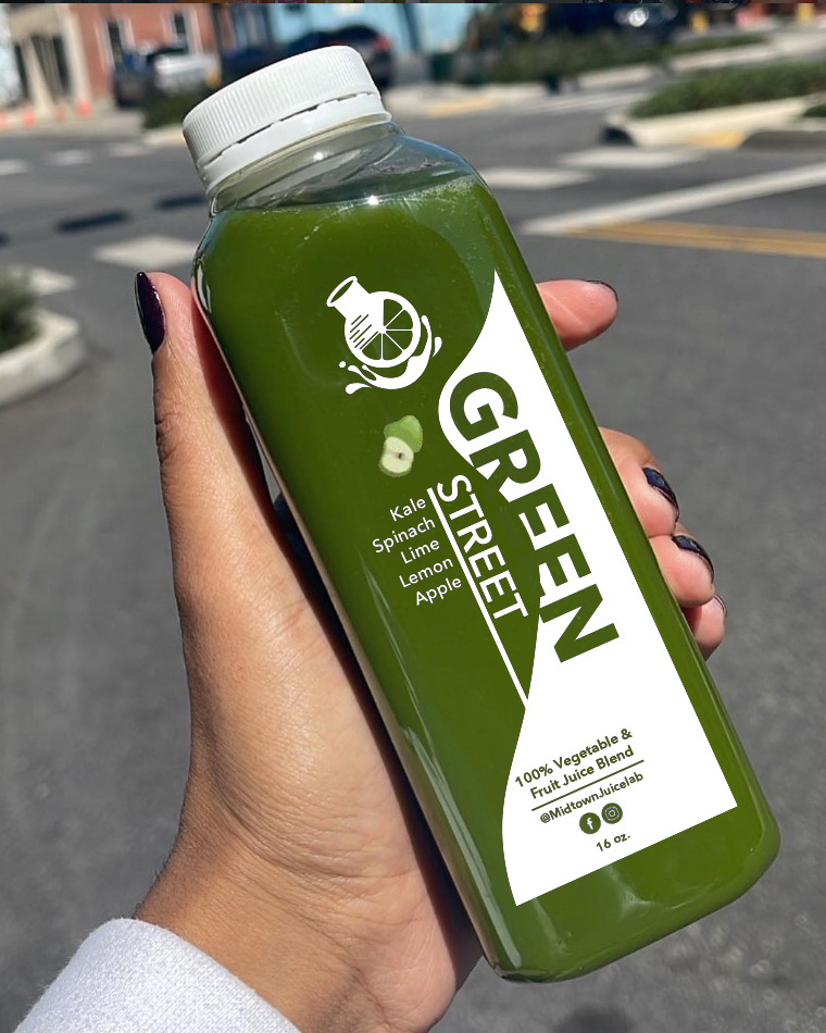 Midtown Juicelab bottle label mockup